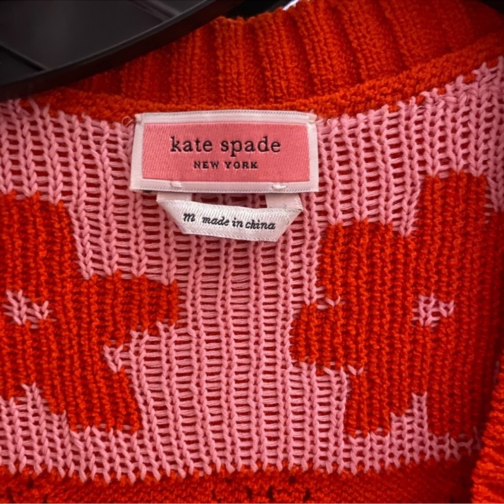 Kate Spade Red and Pink Floral Cardigan - Picture 3 of 4